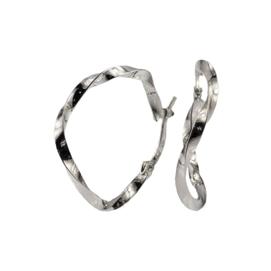 MONDO CATTOLICO Twisted Hoop Earrings in Sterling Silver
