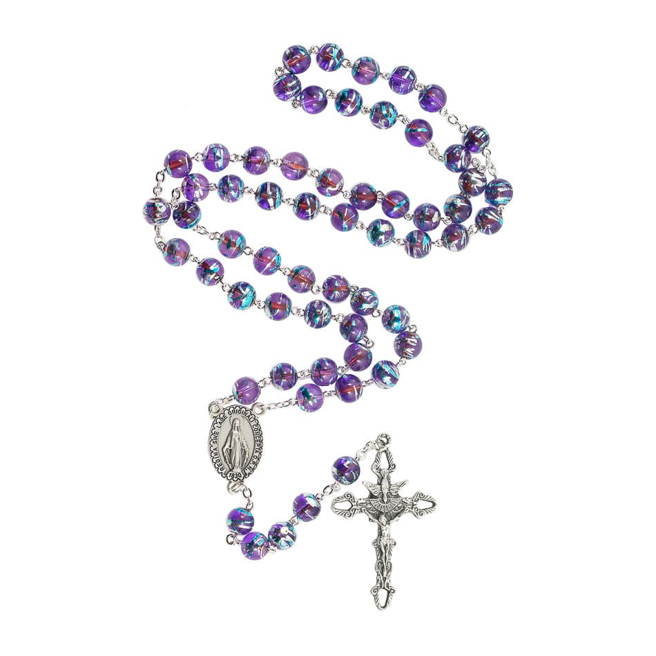 MONDO CATTOLICO Prayer Beads Violet Bohemian Crystal Rosary