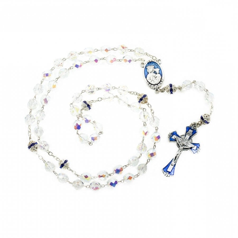 MONDO CATTOLICO Prayer Beads 50 cm (19.7 in) / 8 mm (0.3 in) Virgin of Good Health Crystal Rosary