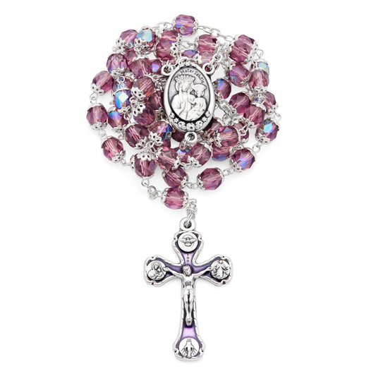 MONDO CATTOLICO Prayer Beads Virgin of Good Health Rosary in Crystal