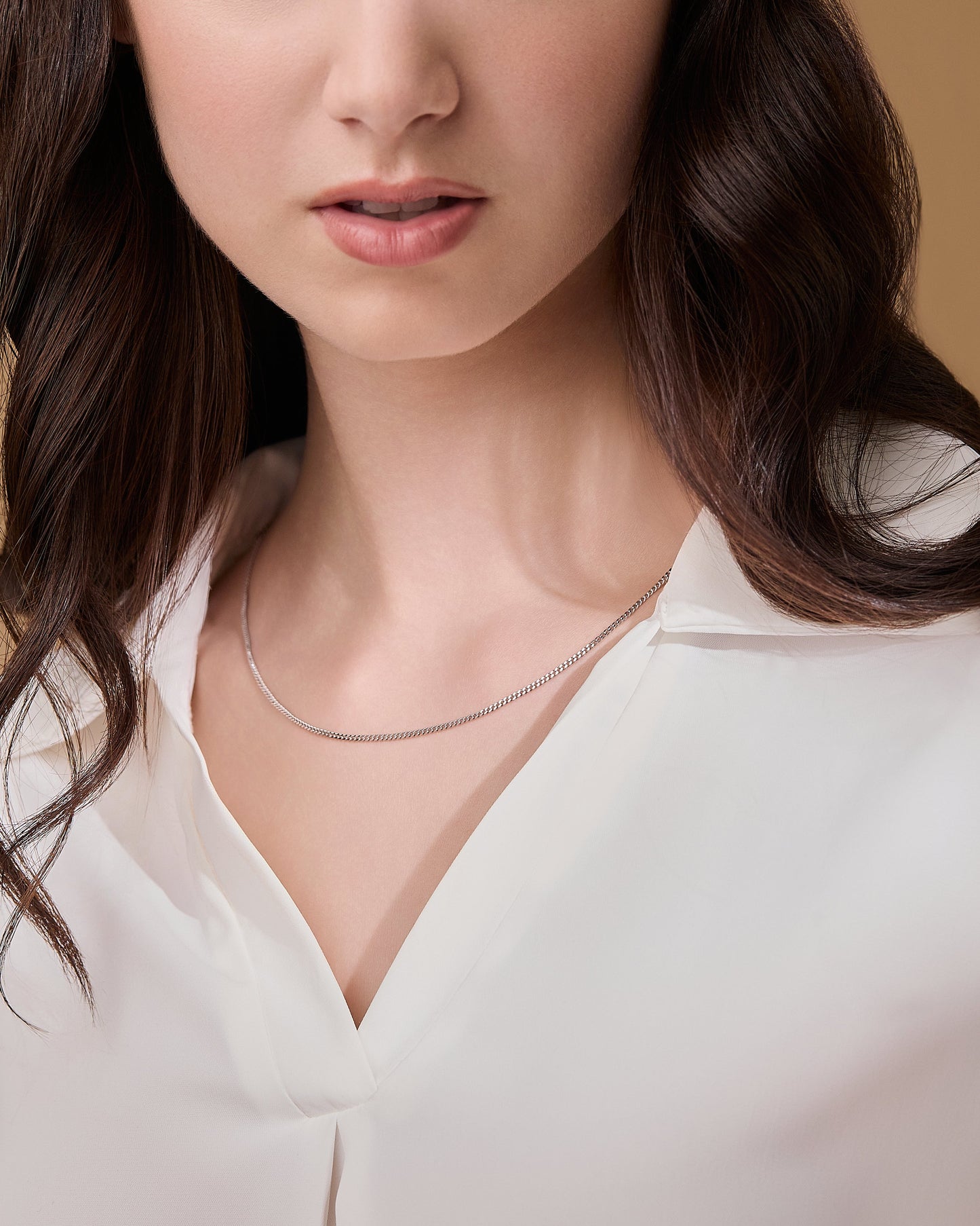 MONDO CATTOLICO ROMA Necklaces 50 cm (19.69 in) White Gold Curb Chain Necklace