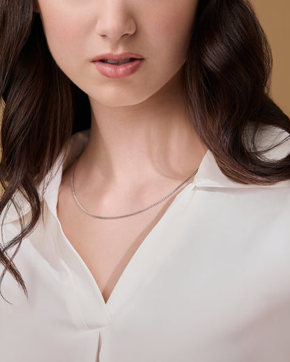 MONDO CATTOLICO ROMA Necklaces 50 cm (19.69 in) White Gold Curb Chain Necklace