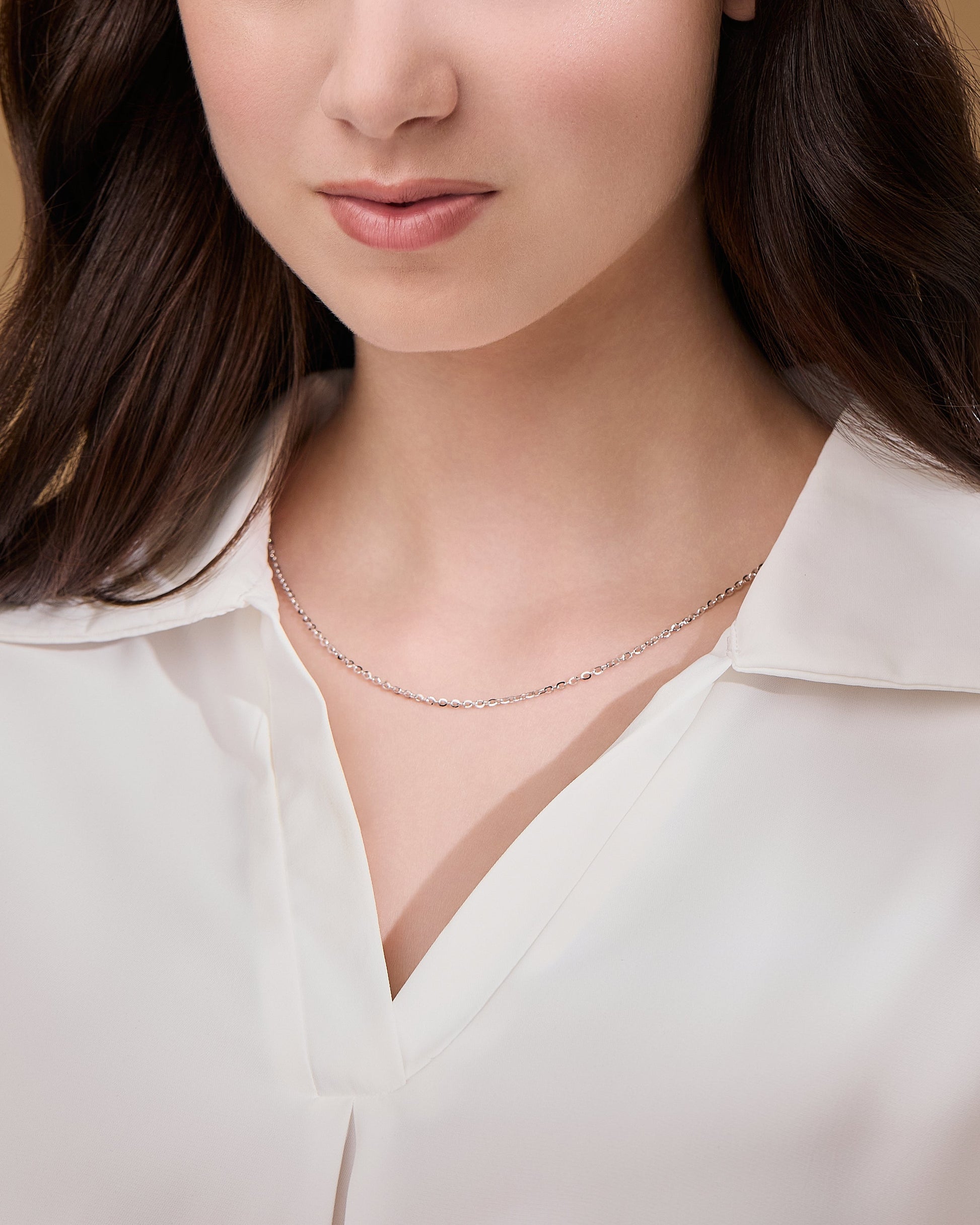 MONDO CATTOLICO ROMA Necklaces 50 cm (19.69 in) White Gold Rolo Chain Necklace