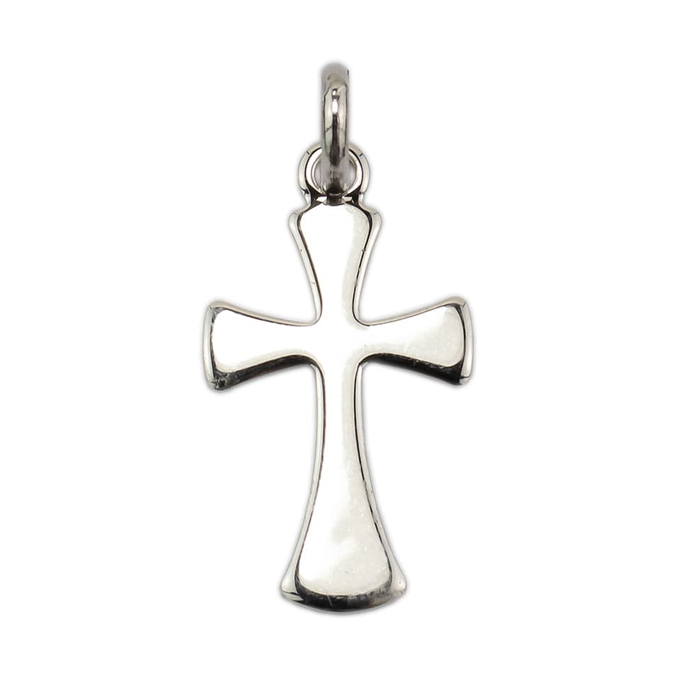 MONDO CATTOLICO White Gold Rounded Cross without Body