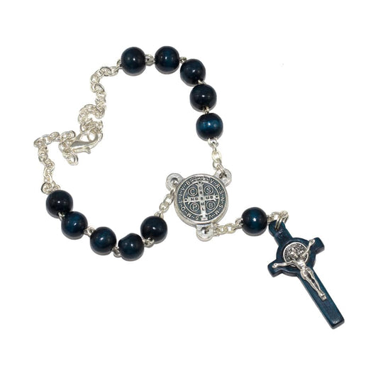 Black Saint Benedict Rosary with Silver St Benedict Medals – Unique  Catholic Gifts
