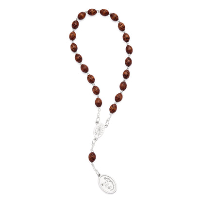 MONDO CATTOLICO ROMA Prayer Beads 18 cm (7 in) / 6 mm (0.23 in) Wooden Devotional Rosary of Saint Jude Thaddeus
