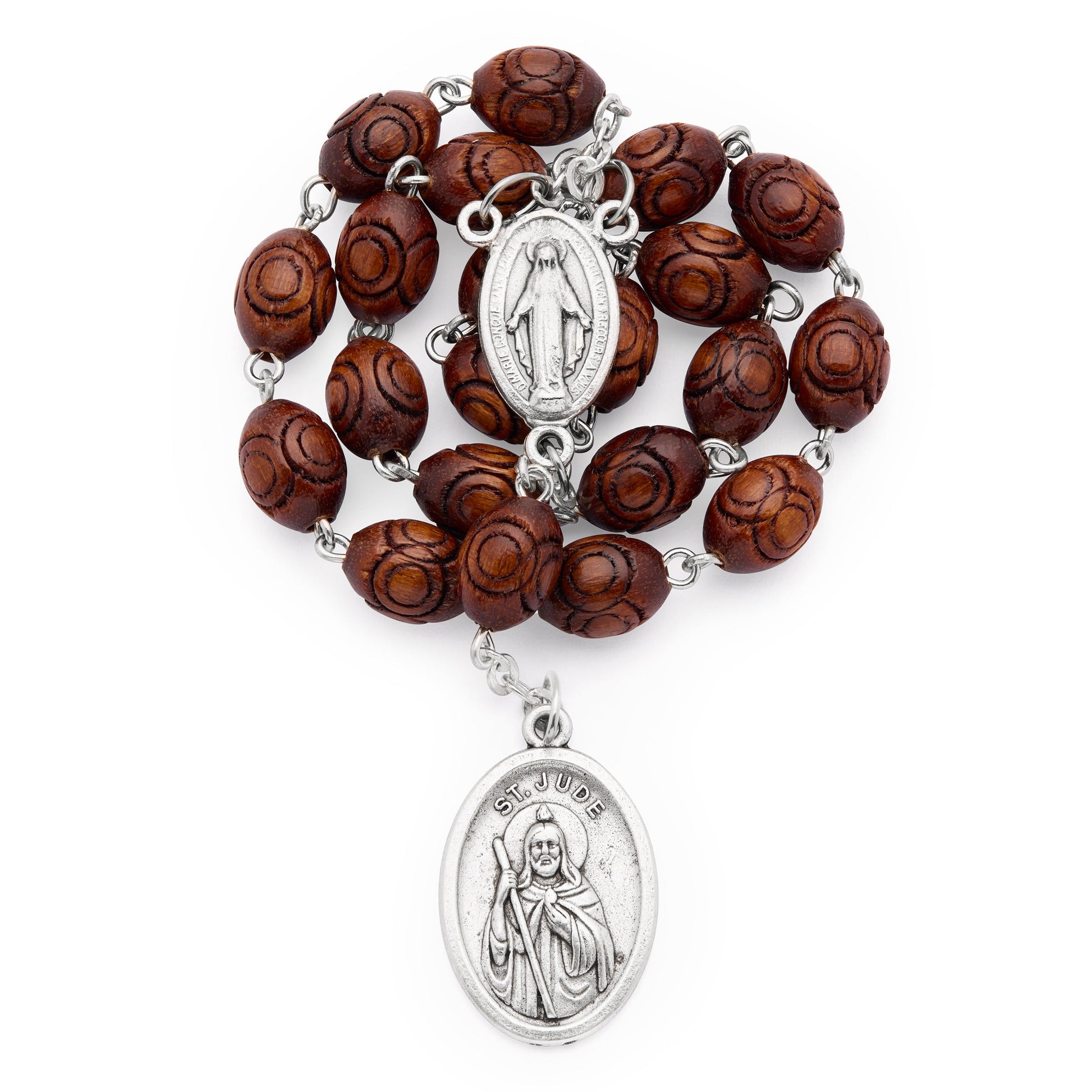 MONDO CATTOLICO ROMA Prayer Beads 18 cm (7 in) / 6 mm (0.23 in) Wooden Devotional Rosary of Saint Jude Thaddeus
