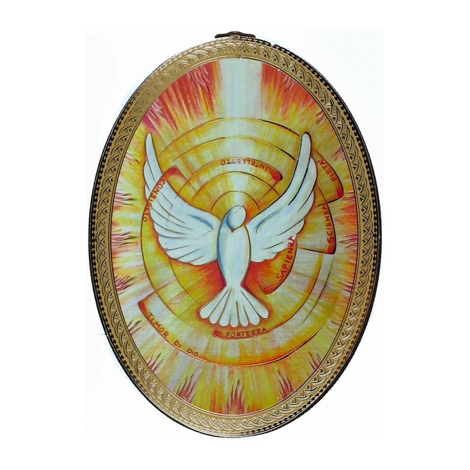 MONDO CATTOLICO Wooden Icon of Holy Spirit 5,90" X 3,93"