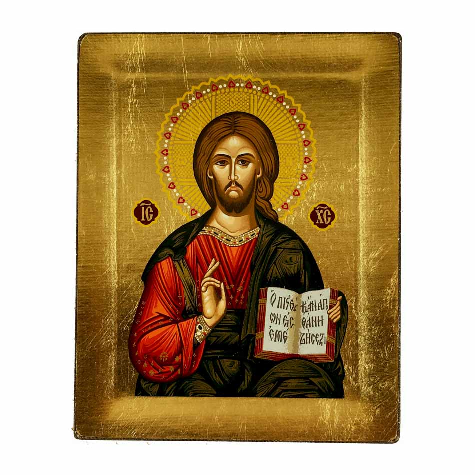 MONDO CATTOLICO Wooden Icon of Jesus Christ 5,11" x 3,93"