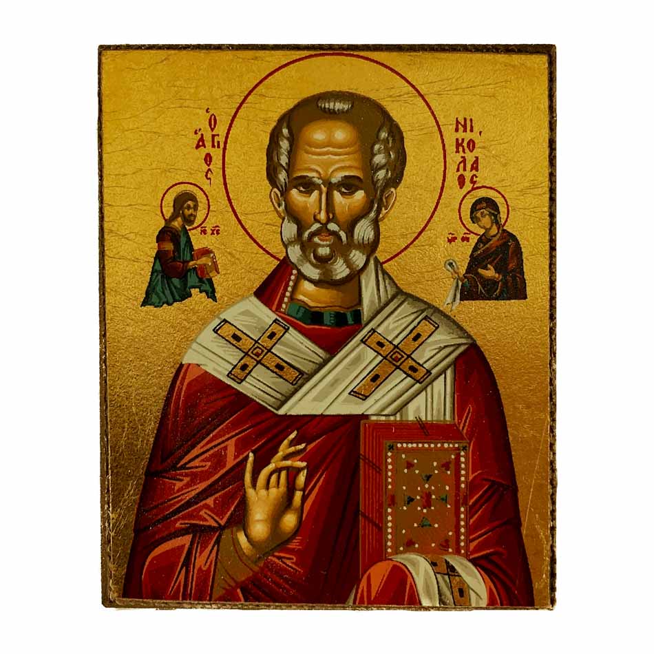 MONDO CATTOLICO Wooden Icon of Saint Nicholas 2,36"X 1,57"