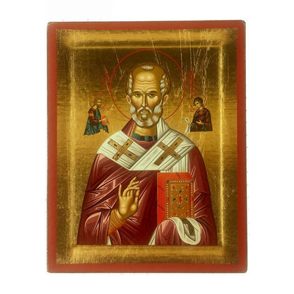 MONDO CATTOLICO Wooden Icon of Saint Nicholas 7,48" X 5,90"