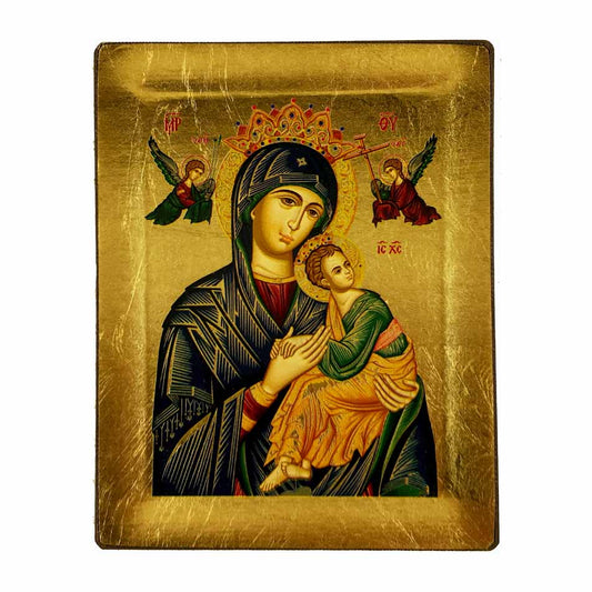 MONDO CATTOLICO Wooden Icon Our Lady of Perpetual Help 13x10 cm