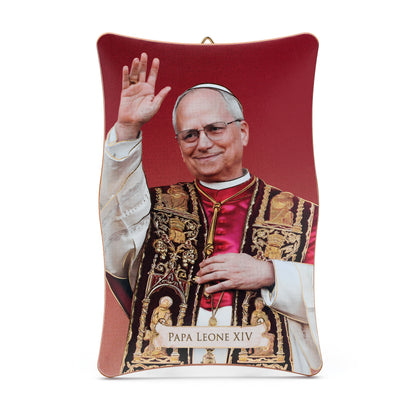 Mondo Cattolico Panel 10 Wooden Panel of Pope Leo XIV