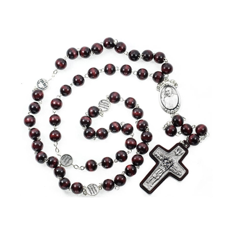 MONDO CATTOLICO Prayer Beads Wooden Rosary with Pope Francis