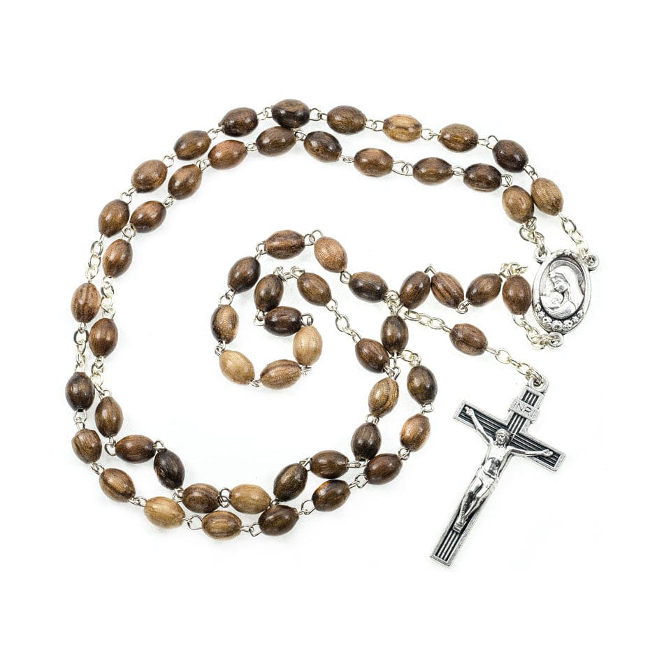 MONDO CATTOLICO Prayer Beads Wooden Rosary with the Virgin and the Holy  Child