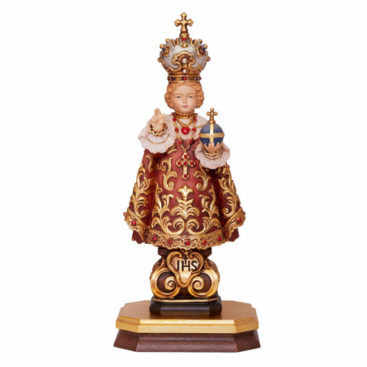 MONDO CATTOLICO 30 cm (11.8 in) Wooden Sculpture of the Infant Jesus of Prague
