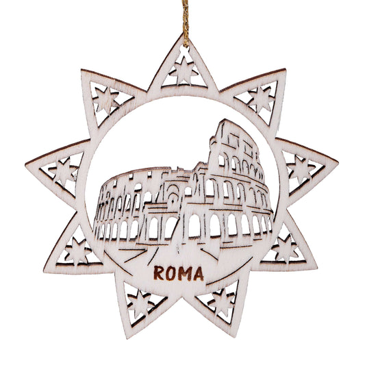 MONDO CATTOLICO Wooden star with Colosseum