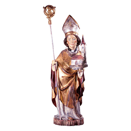 MONDO CATTOLICO Golden / 33 cm (13 in) Wooden Statue of a Bishop