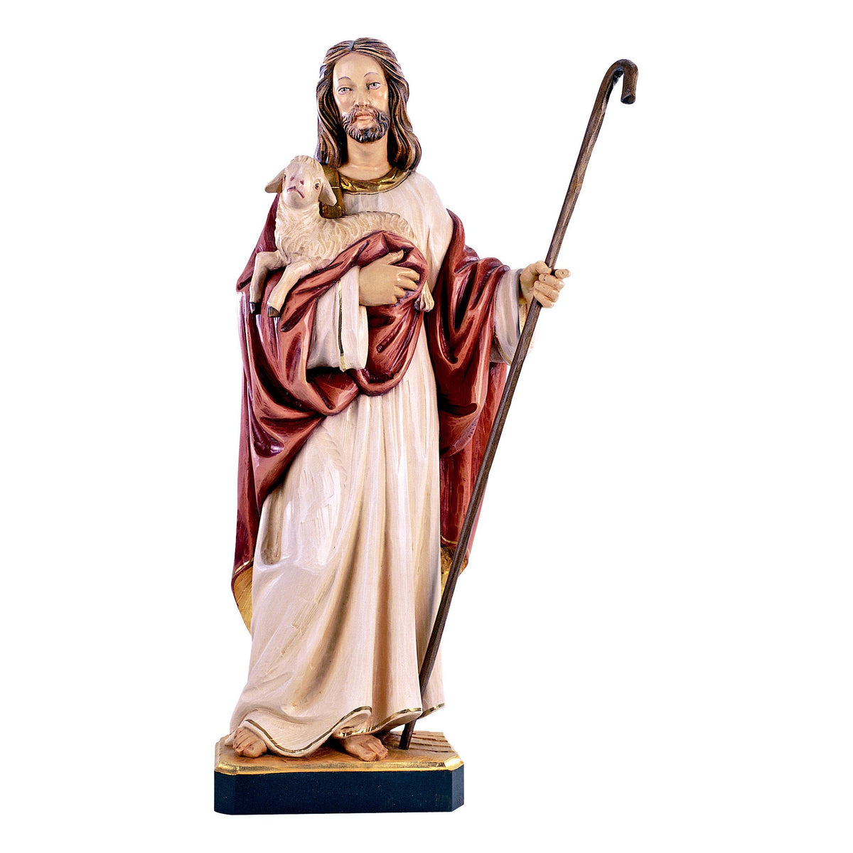 Wooden statue of Jesus shepherd without sheep | MONDO CATTOLICO