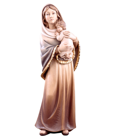 MONDO CATTOLICO Colored / 10 cm (3.9 in) Wooden statue of Madonna Ferruzzi