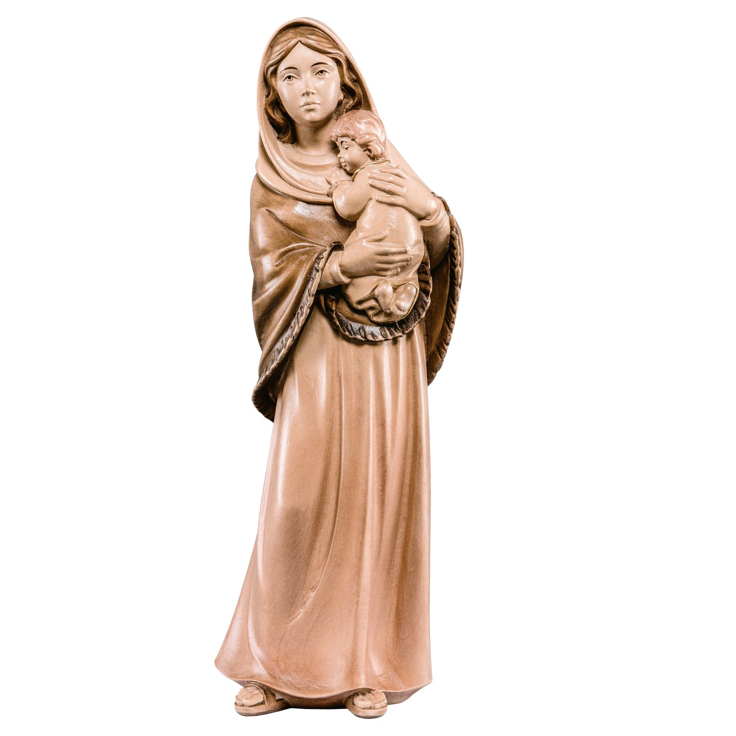 MONDO CATTOLICO Glossy / 10 cm (3.9 in) Wooden statue of Madonna Ferruzzi