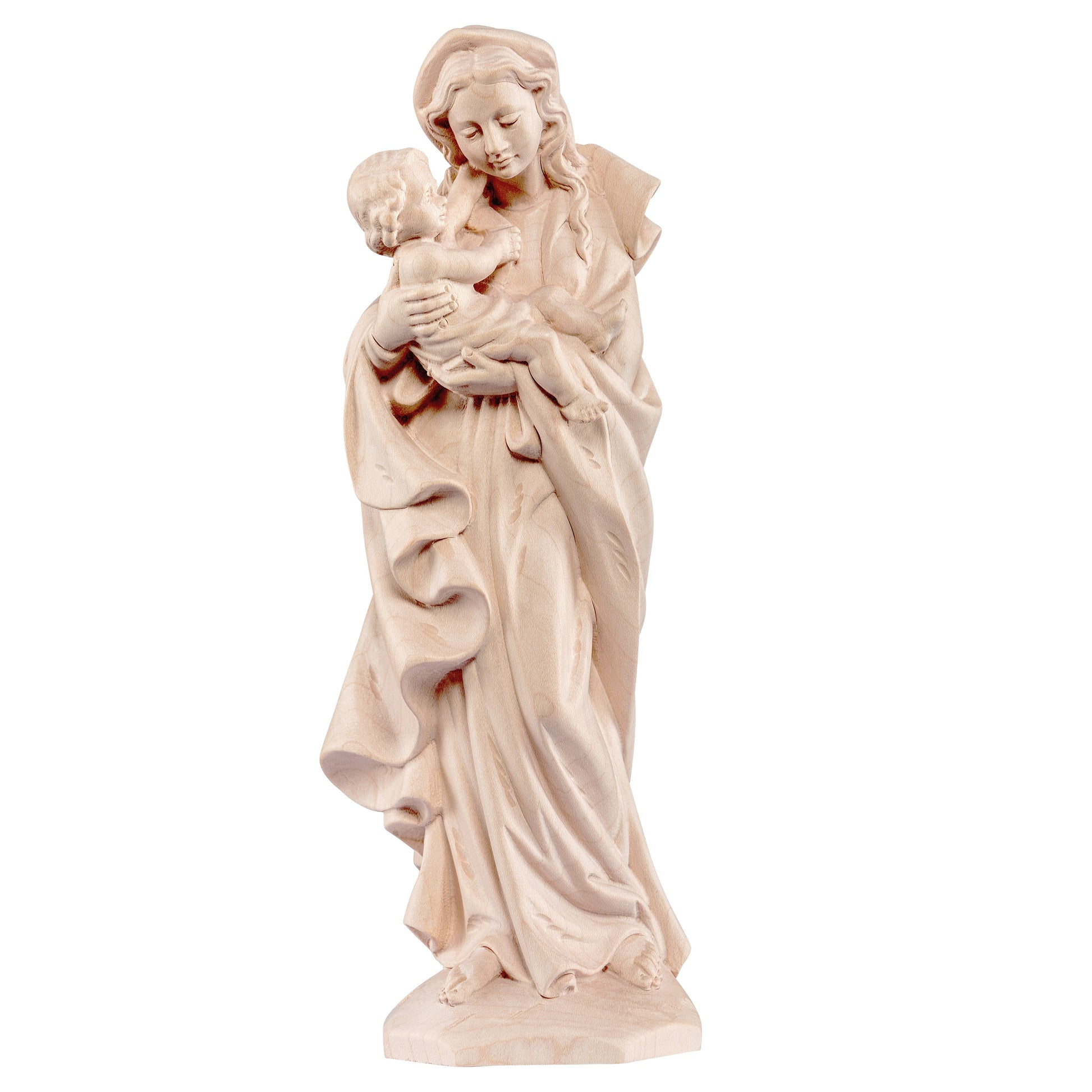 MONDO CATTOLICO Natural / 15 cm (5.9 in) Wooden statue of Madonna Germania