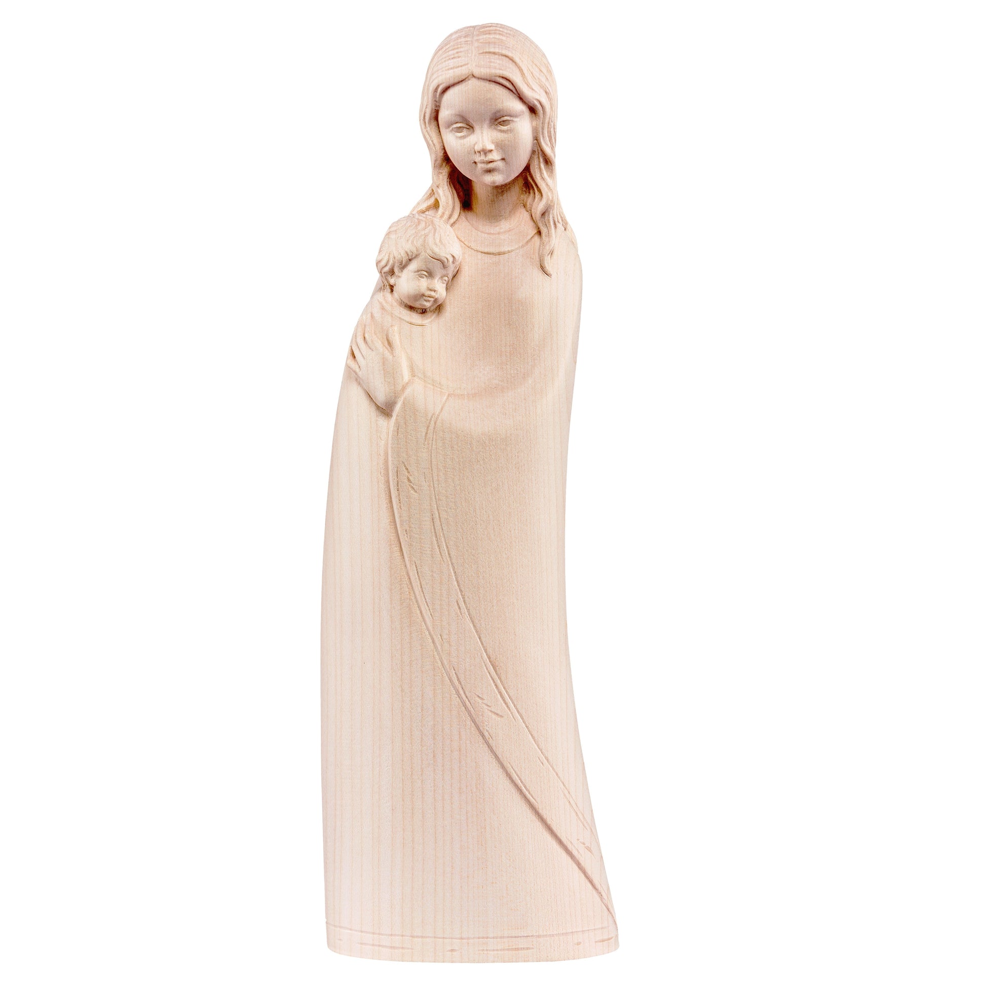 Mondo Cattolico Natural / 20 cm (7.9 in) Wooden statue of Madonna Jasmine
