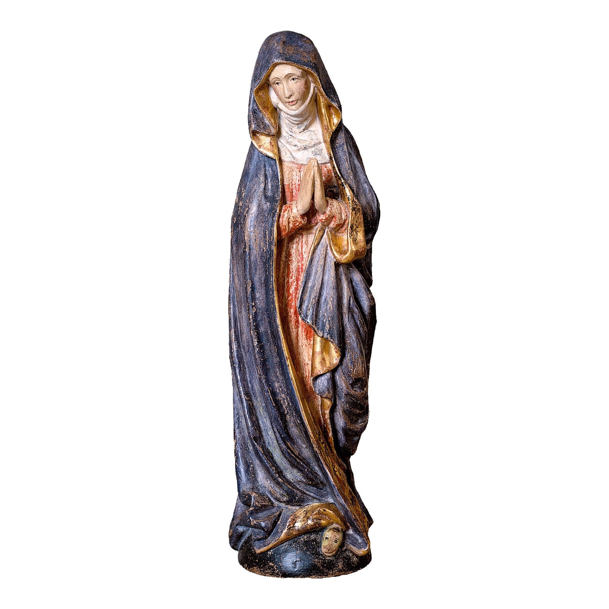 MONDO CATTOLICO Golden / 35 cm (13.8 in) Wooden statue of Madonna of Blutenburg