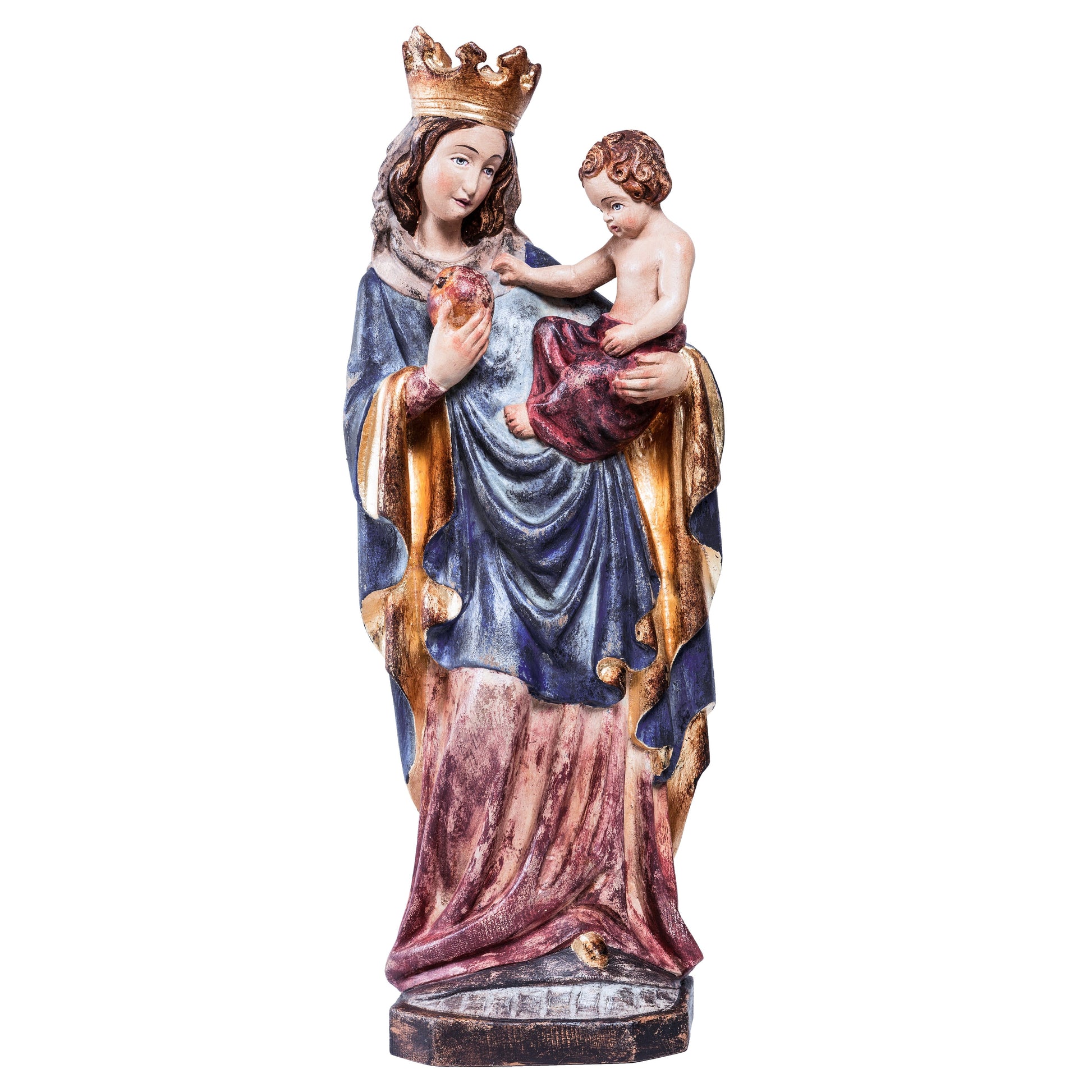 MONDO CATTOLICO Antiqued / 55 cm (21.7 in) Wooden statue of Madonna of Brixen