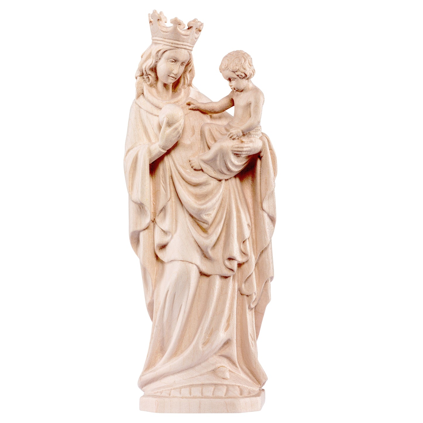 MONDO CATTOLICO Natural / 27 cm (10.6 in) Wooden statue of Madonna of Brixen
