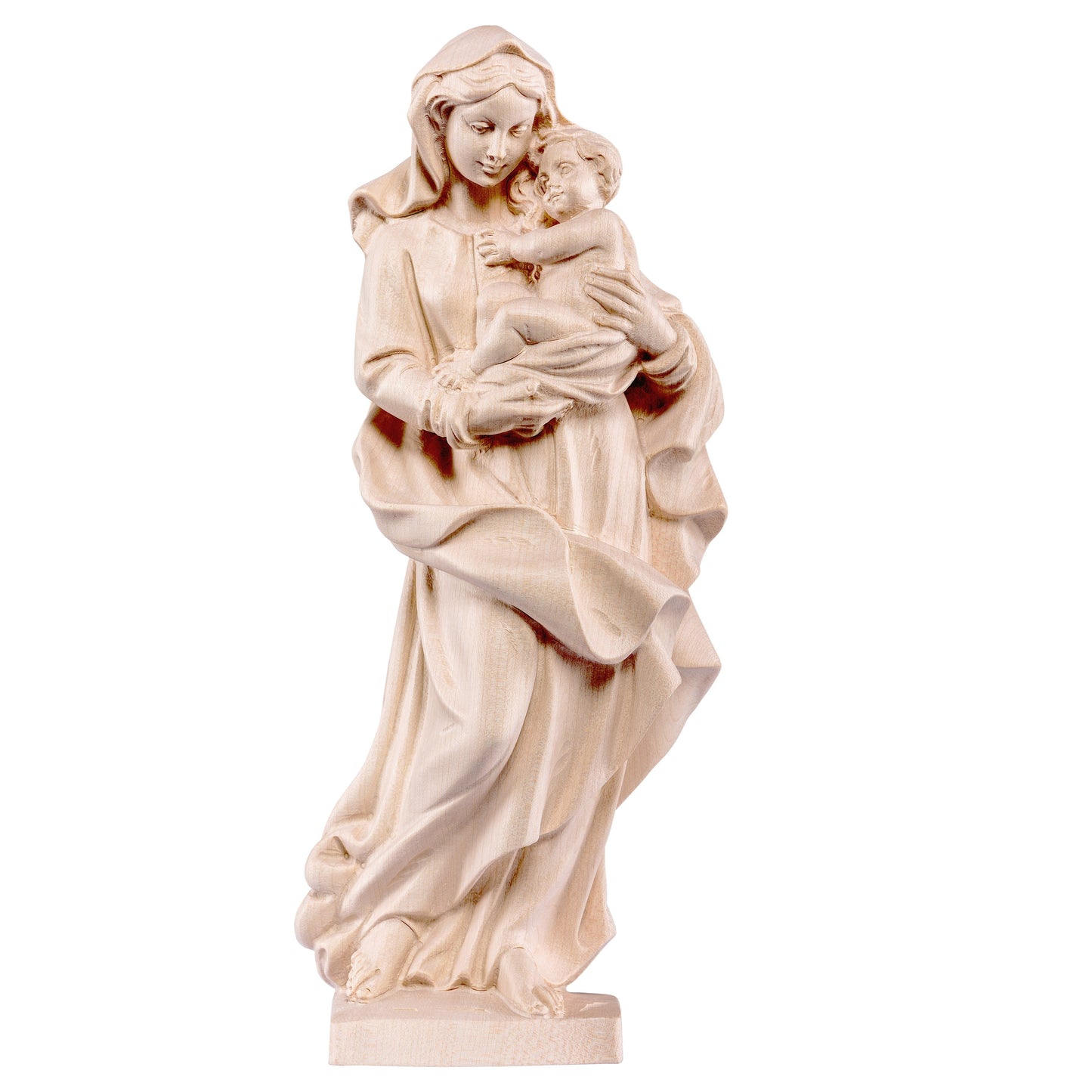 MONDO CATTOLICO Natural / 20 cm (7.9 in) Wooden statue of Madonna of gypsies