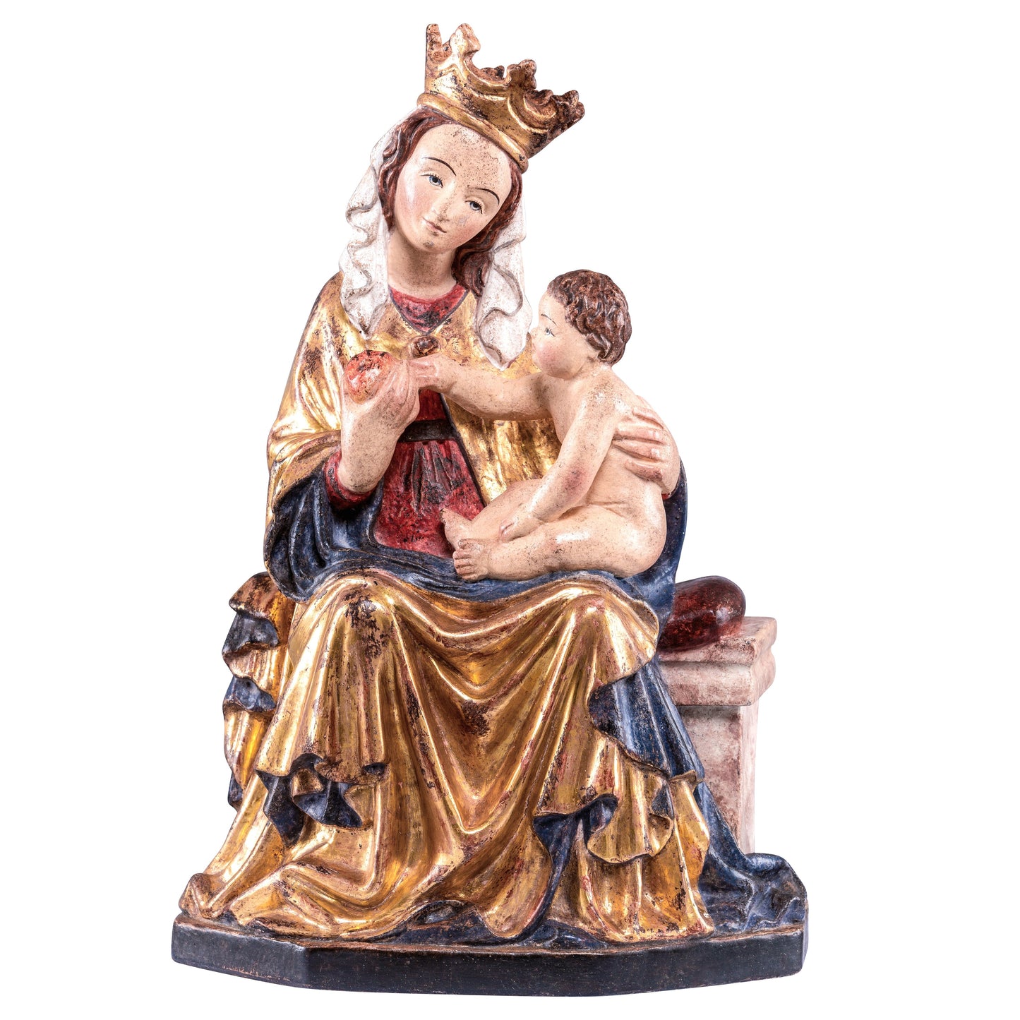 MONDO CATTOLICO Golden / 35 cm (13.8 in) Wooden statue of Madonna of Seeon