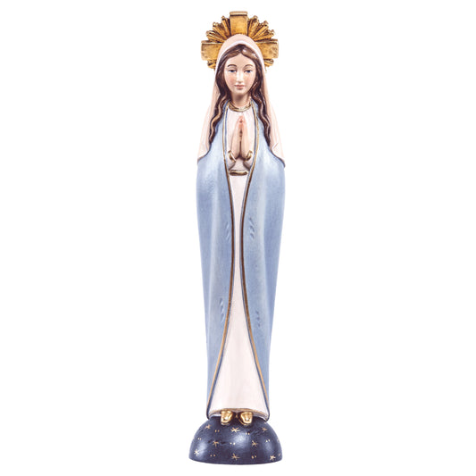 MONDO CATTOLICO Colored / 10 cm (3.9 in) Wooden statue of Madonna stylized
