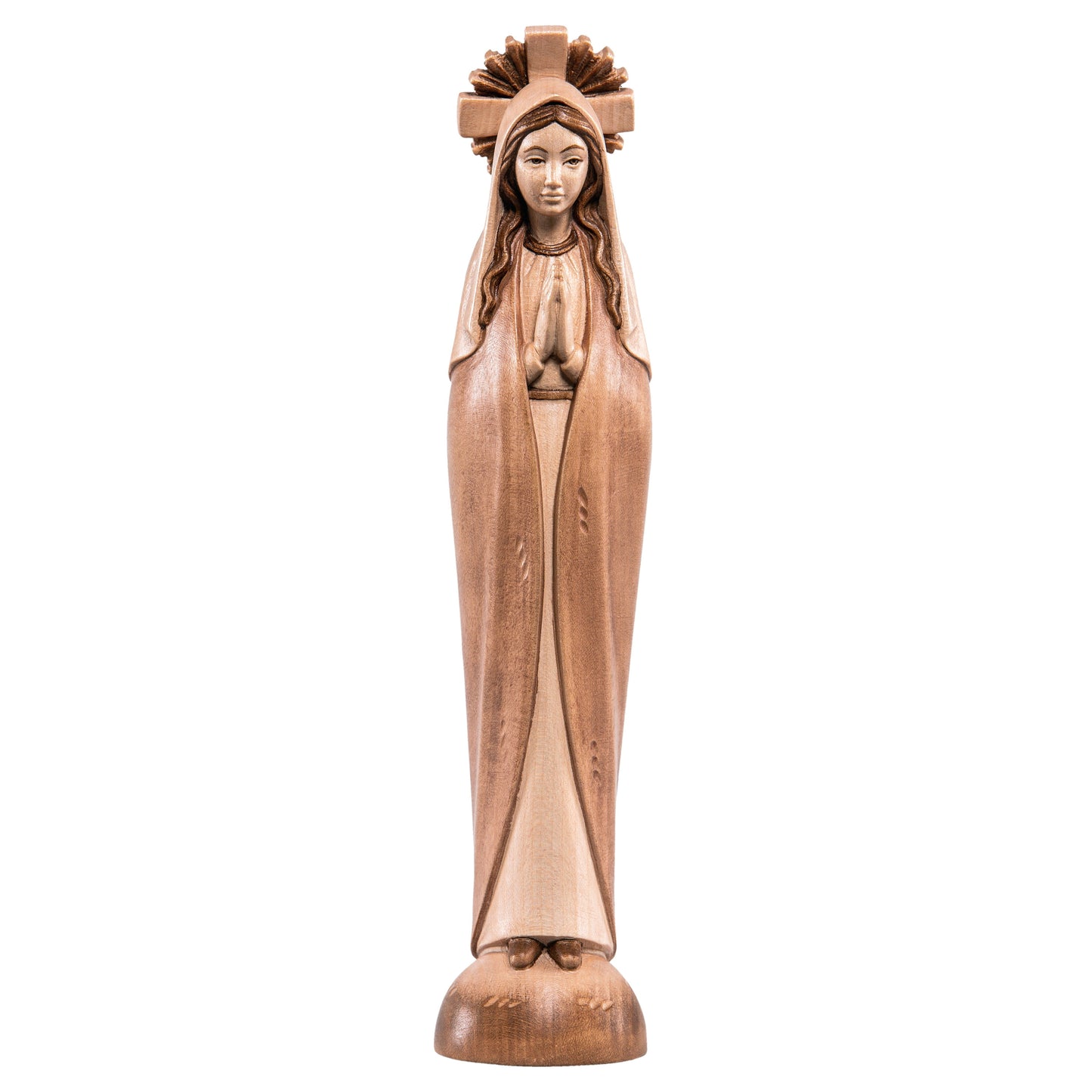 MONDO CATTOLICO Glossy / 15 cm (5.9 in) Wooden statue of Madonna stylized