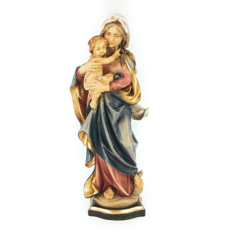 ULPE SAS DI DANIEL PERATHONER 20 cm (7.87 in) Wooden Statue of Mother Mary With Baby Jesus