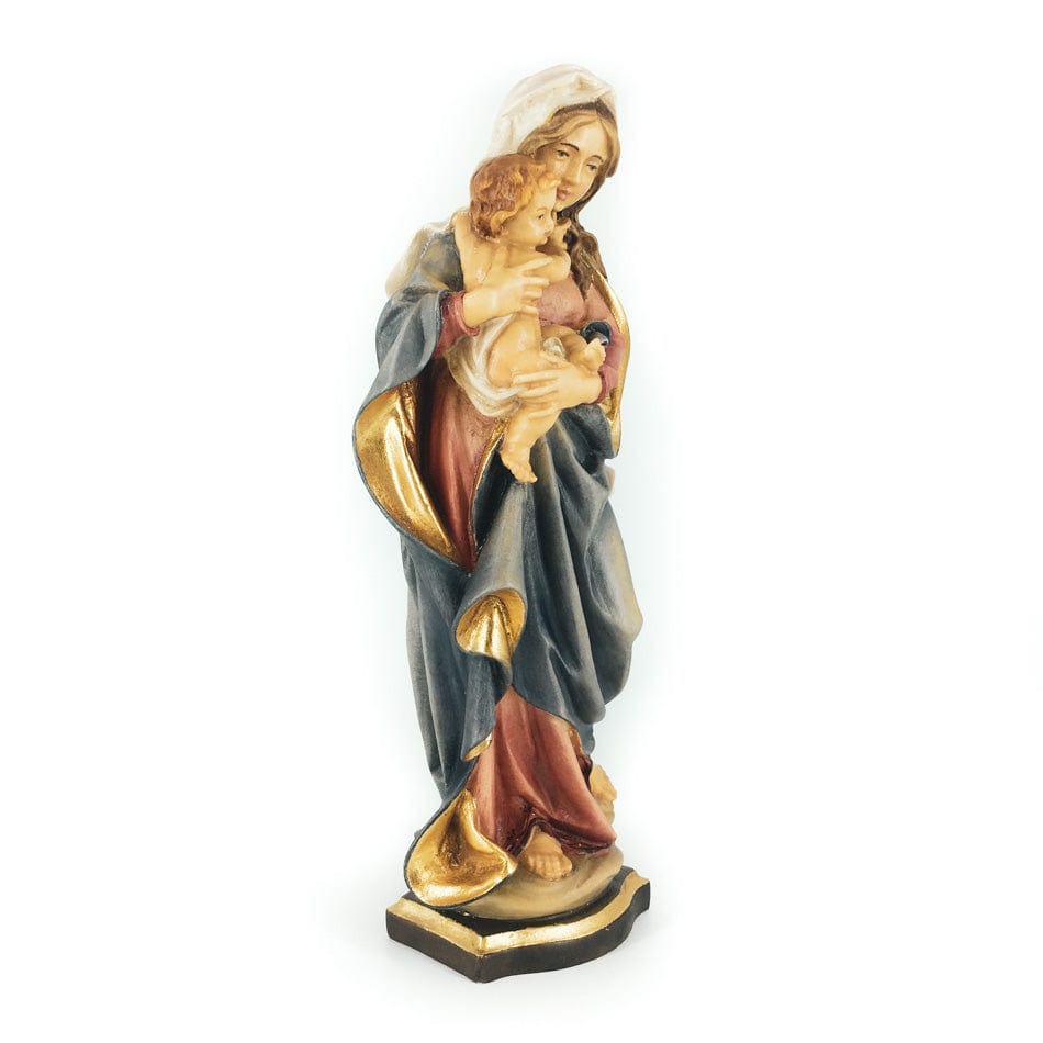 ULPE SAS DI DANIEL PERATHONER 20 cm (7.87 in) Wooden Statue of Mother Mary With Baby Jesus