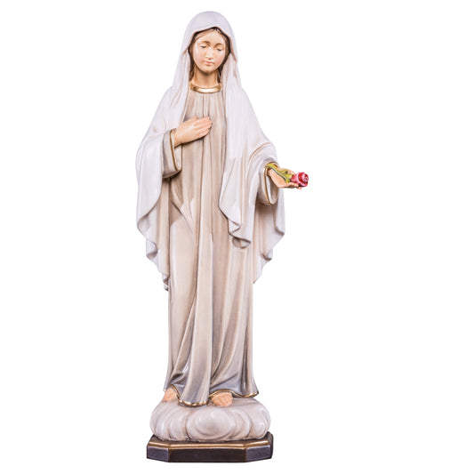 MONDO CATTOLICO Colored / 10 cm (3.9 in) Wooden statue of Mother of peace