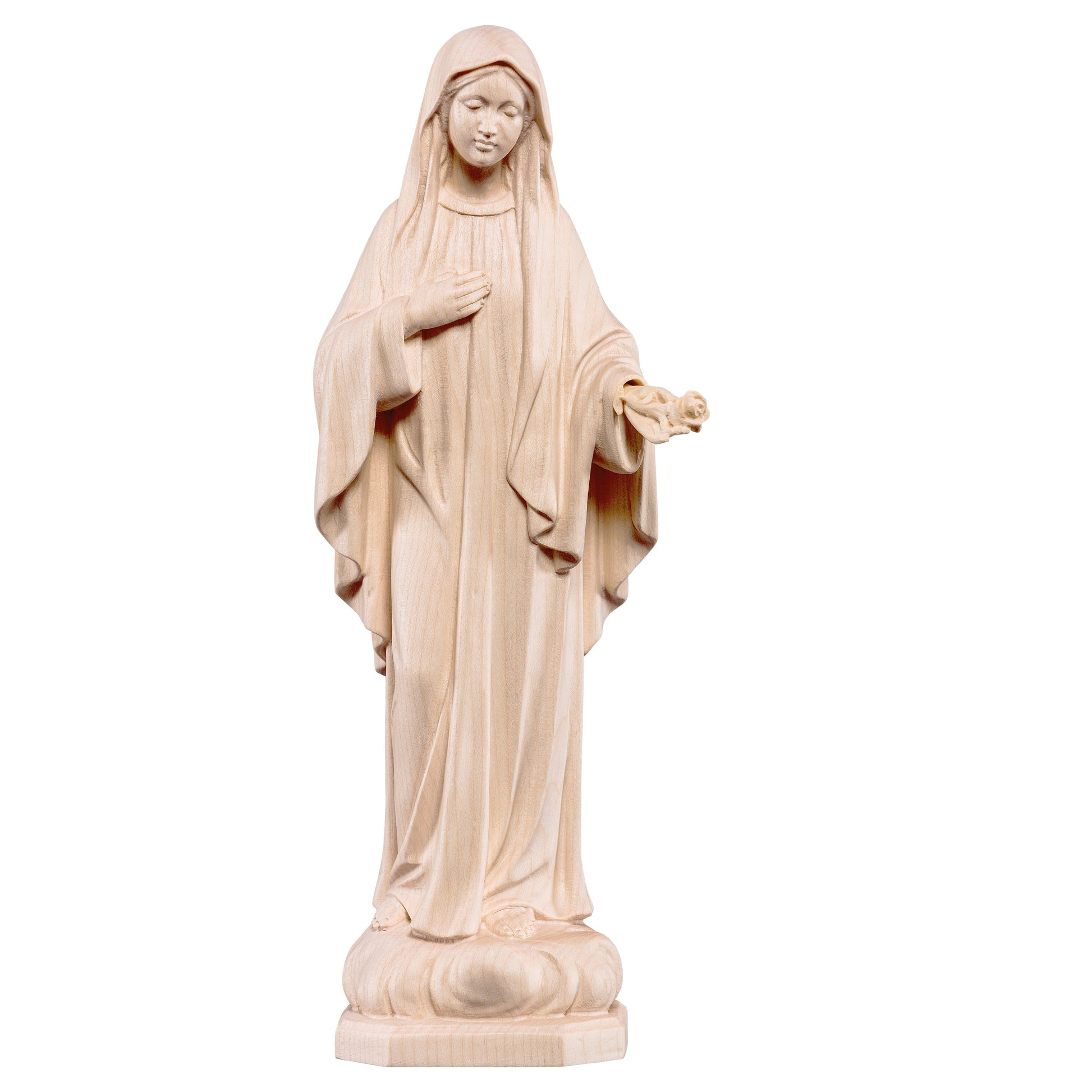 MONDO CATTOLICO Natural / 15 cm (5.9 in) Wooden statue of Mother of peace