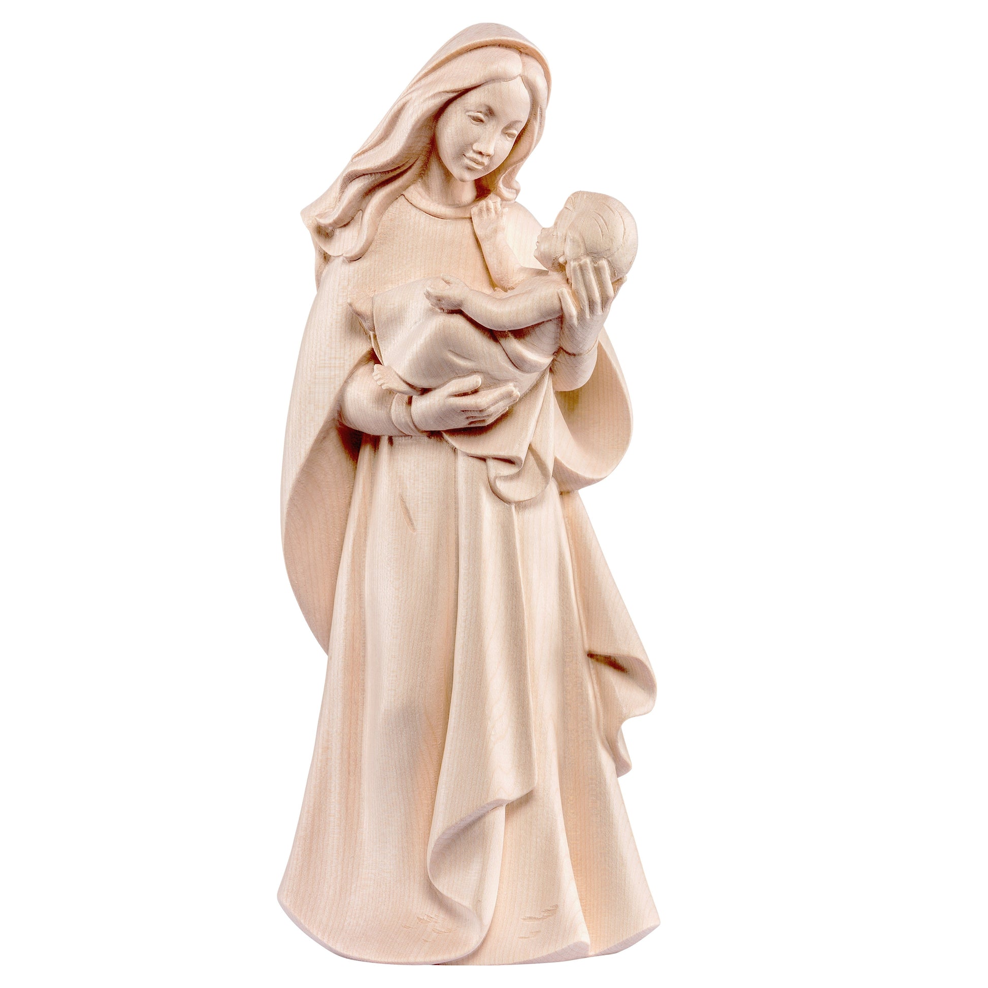 MONDO CATTOLICO Natural / 15 cm (5.9 in) Wooden statue of Mother of youth