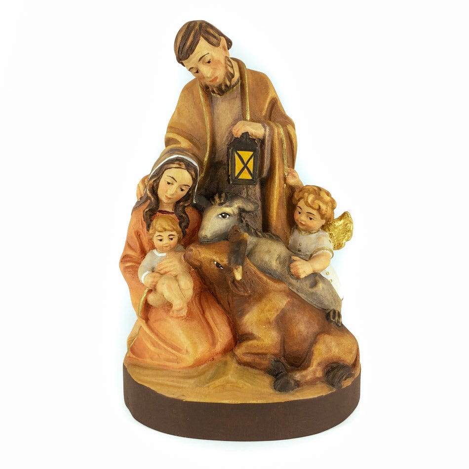 Mondo Cattolico 16 cm (6.30 in) Wooden Statue of Nativity Holy Family