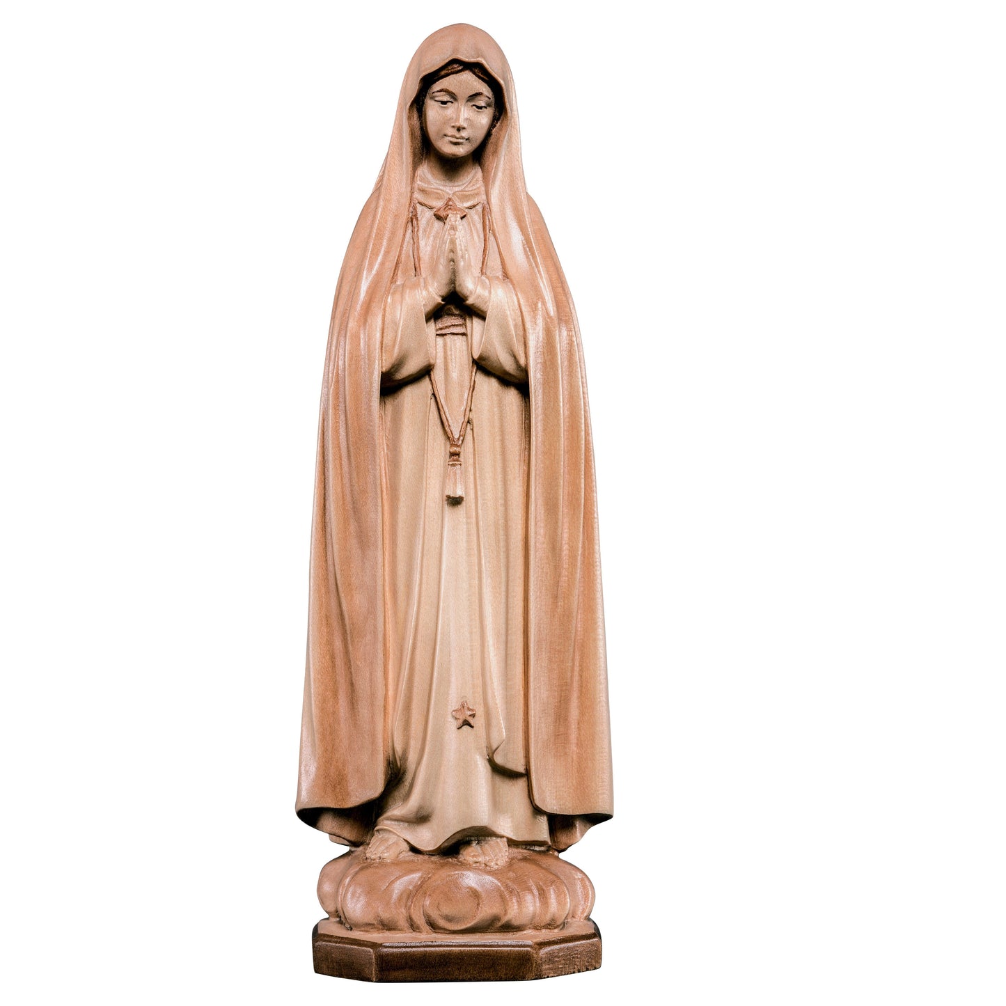 MONDO CATTOLICO Glossy / 10 cm (3.9 in) Wooden statue of Our Lady of Fátima