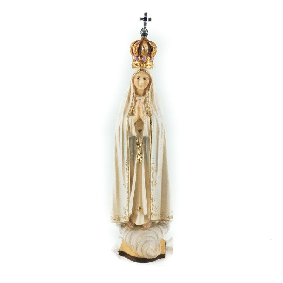 ULPE SAS DI DANIEL PERATHONER 11 cm (4.33 in) Wooden Statue of Our Lady of Fatima With Crown of Gemstones