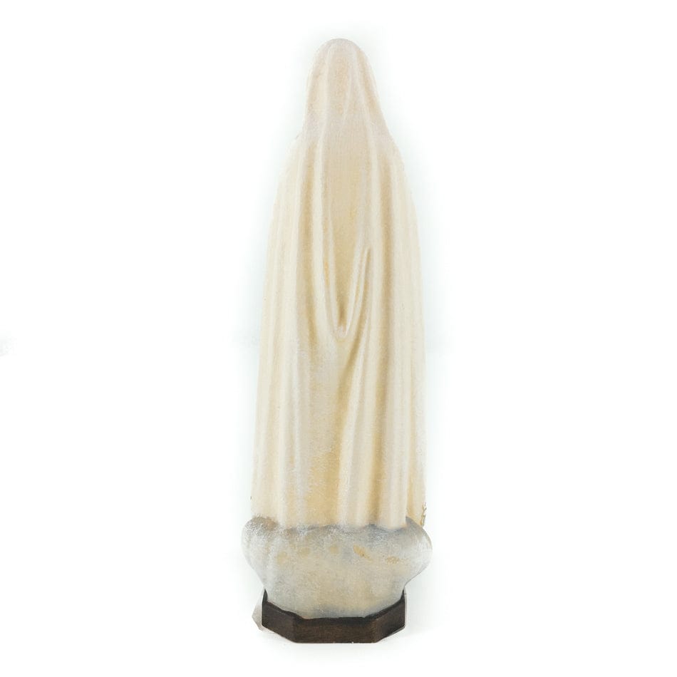 PEMA S.R.L. 11 cm (4.33 in) Wooden Statue of Our Lady of Fatima With Gold Decorated White Dress