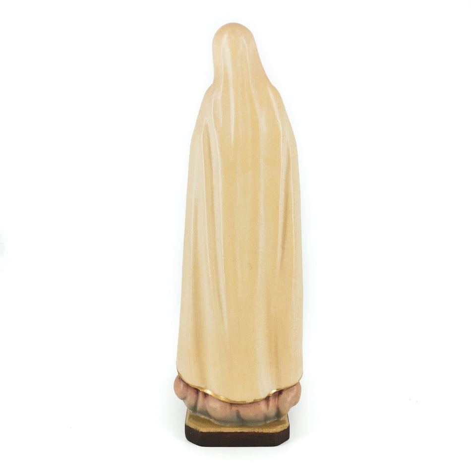 Mondo Cattolico 15 cm (5.90 in) Wooden Statue of Our Lady of Fatima With Golden Chain