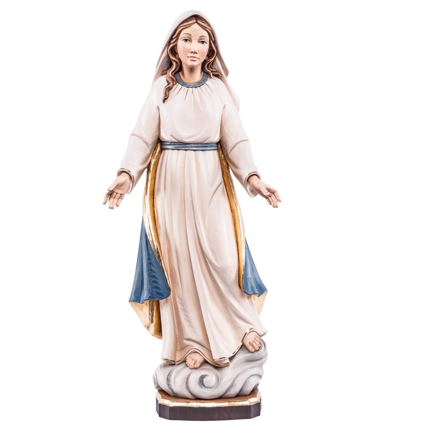 MONDO CATTOLICO Colored / 10 cm (3.9 in) Wooden statue of Our Lady of Grace