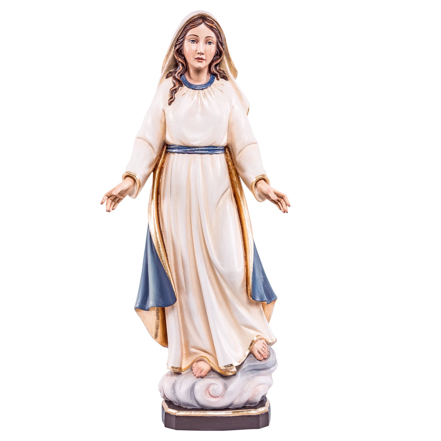 MONDO CATTOLICO Antiqued / 60 cm (23.6 in) Wooden statue of Our Lady of Grace