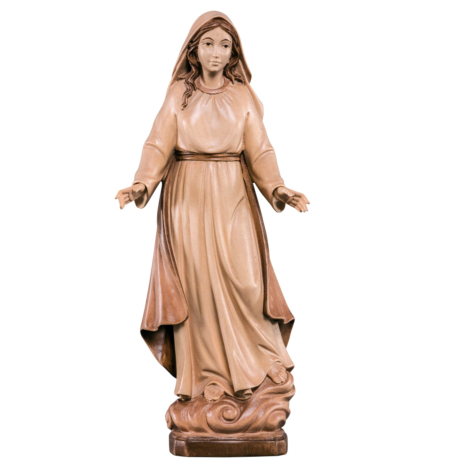 MONDO CATTOLICO Glossy / 10 cm (3.9 in) Wooden statue of Our Lady of Grace
