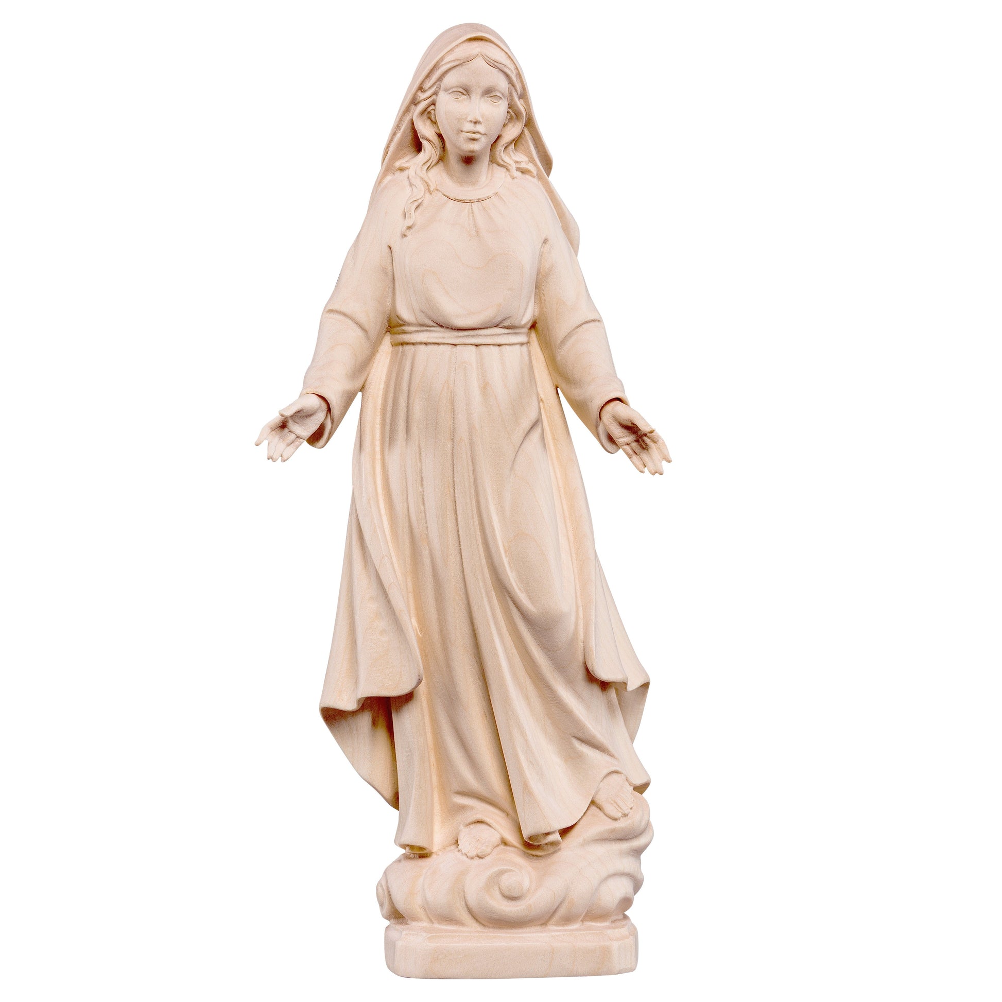 MONDO CATTOLICO Natural / 15 cm (5.9 in) Wooden statue of Our Lady of Grace
