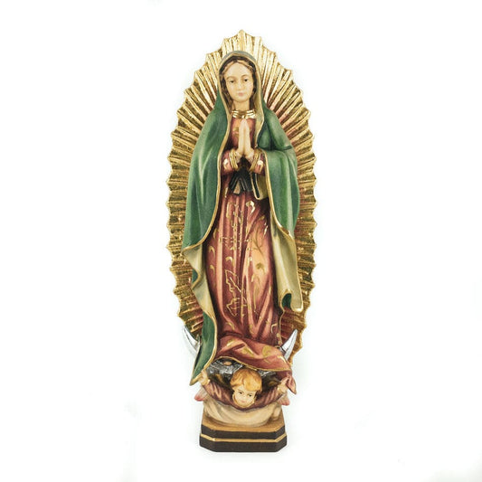 MONDO CATTOLICO Wooden Statue of Our Lady of Guadalupe