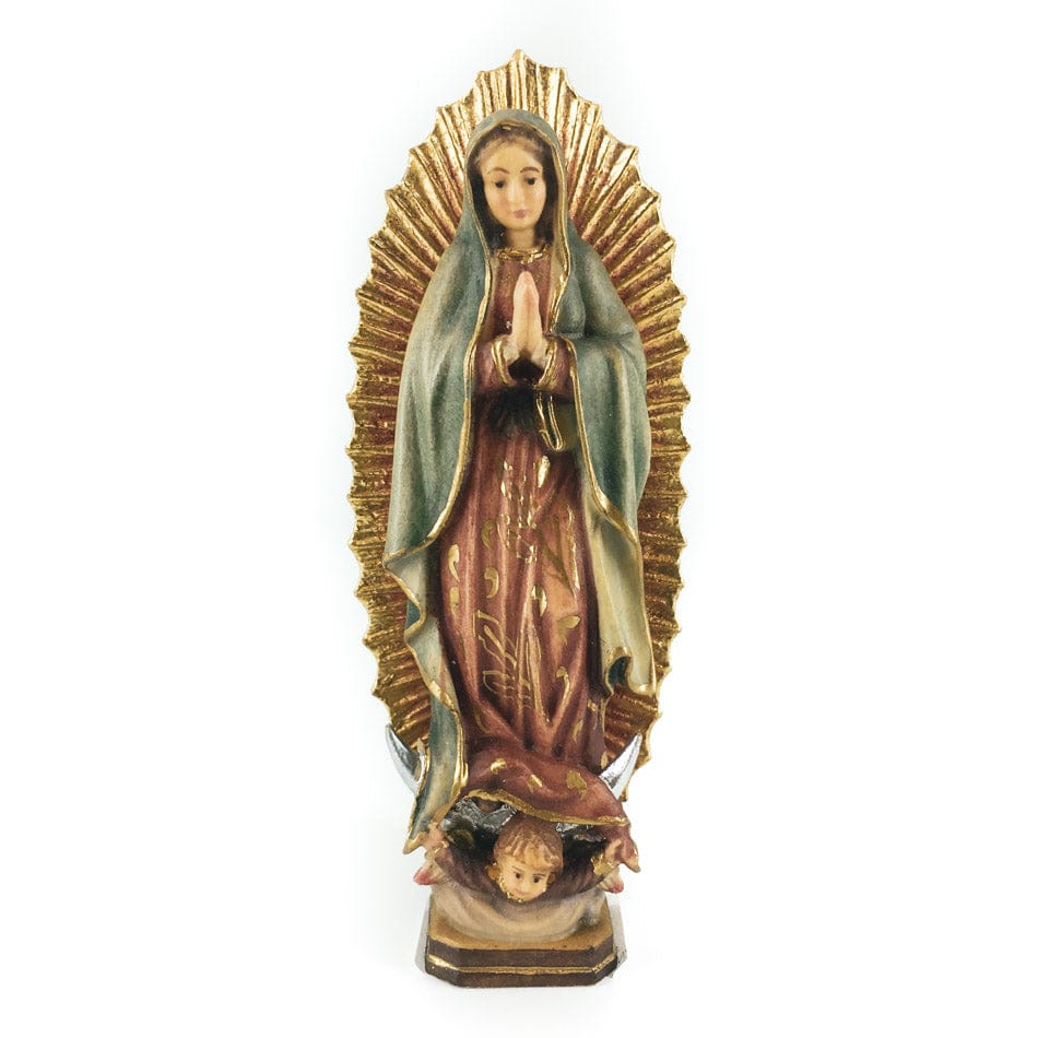 MONDO CATTOLICO 12 cm (4.72 in) Wooden Statue of Our Lady of Guadalupe